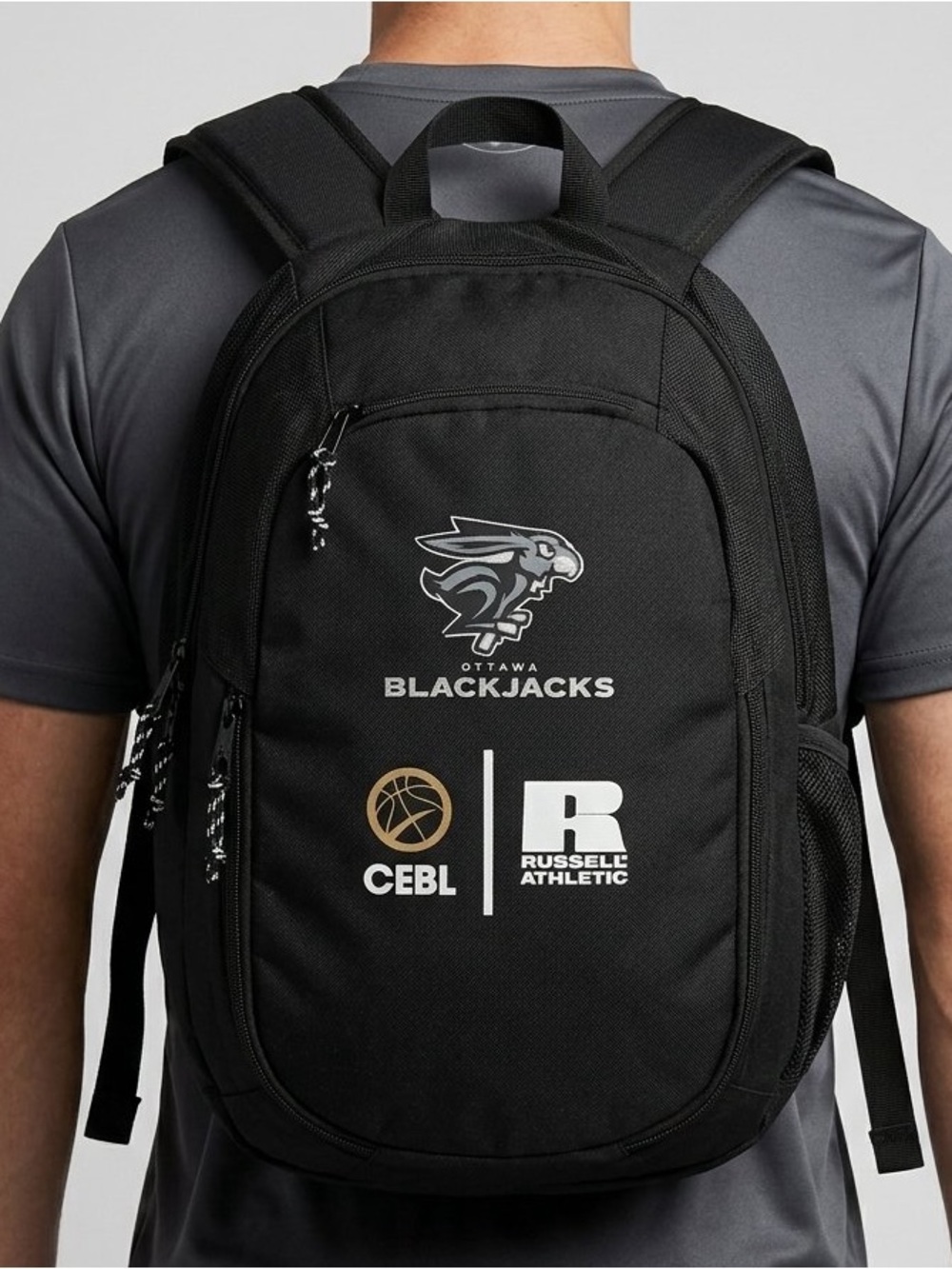 Russell Athletic Ottawa Blackjacks CEBL Basketball Gear Backpack - Black